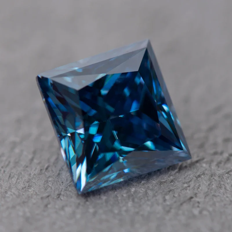 Moissanit Prinzessinnen-Schliff Saphirblauer Edelstein für DIY-Schmuck, Ringe, Halsketten, Ohrringe, Hauptmaterialien mit Zertifikat – Detail 4