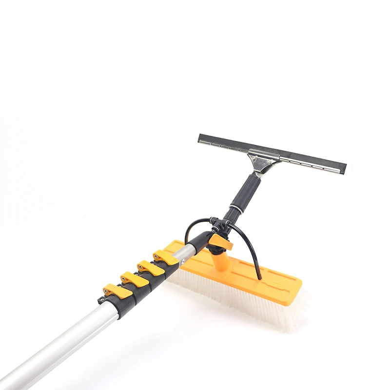 

Long handle telescopic window cleaning tool with water filling rod brush