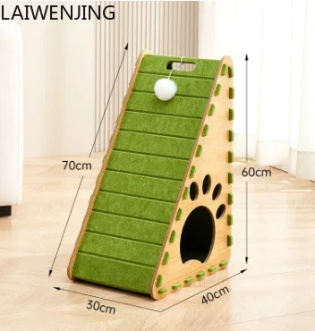 HLZ Vertical Cat Nest Scratching Board Integrated Felt Wear-Resistant Scratch-Resistant Triangle Shape All Seasons
