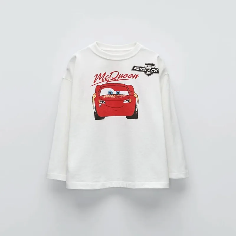 Boys Clothes Autumn T-shirts Long Sleeved Tops Loose Fashion Cartoon Pattern Children Blouse Crewneck Toddler Costume Base Shirt