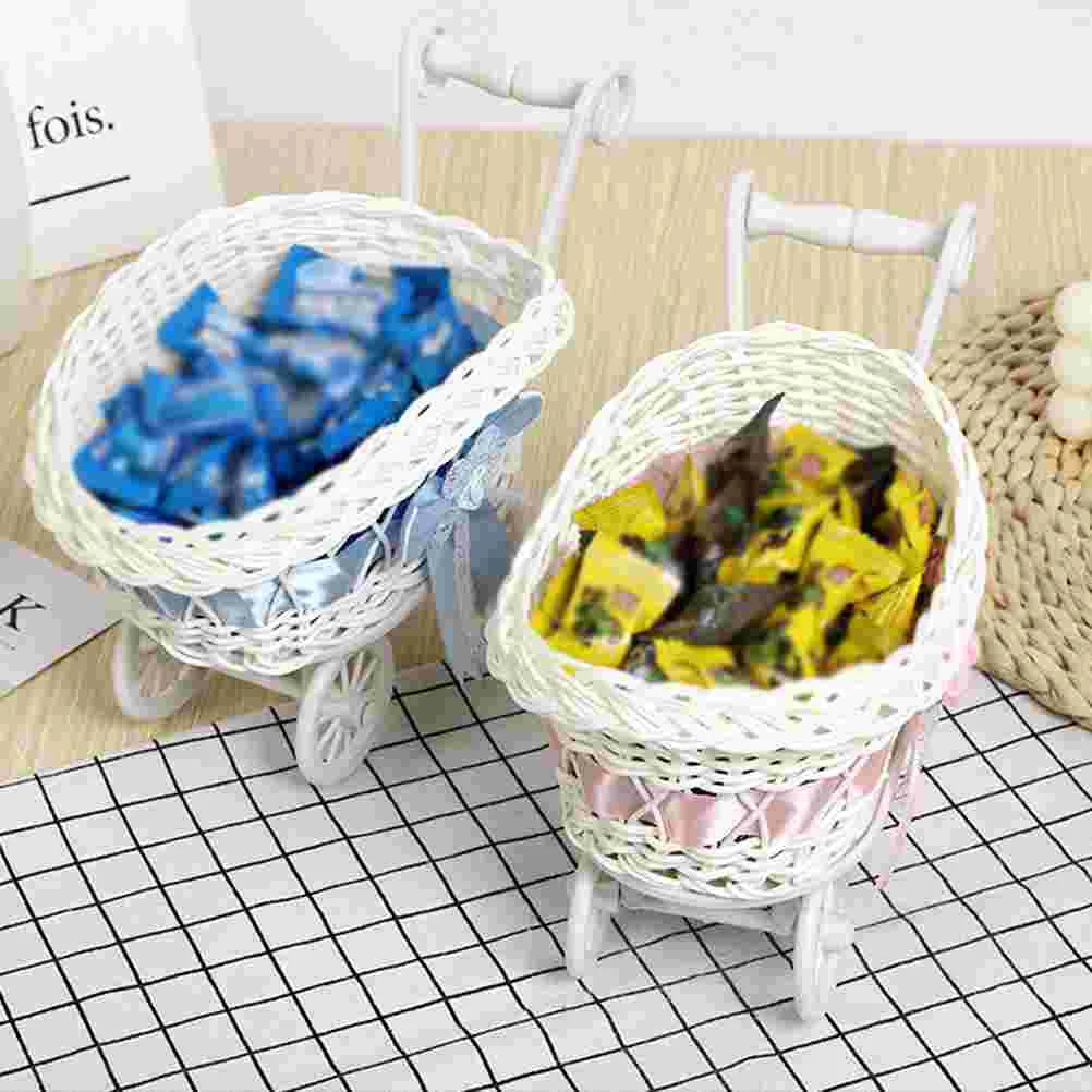 

2 Pcs Candy Decor Flower Basket Decoration Storage Baskets Kitchen Pp Food Container Baby