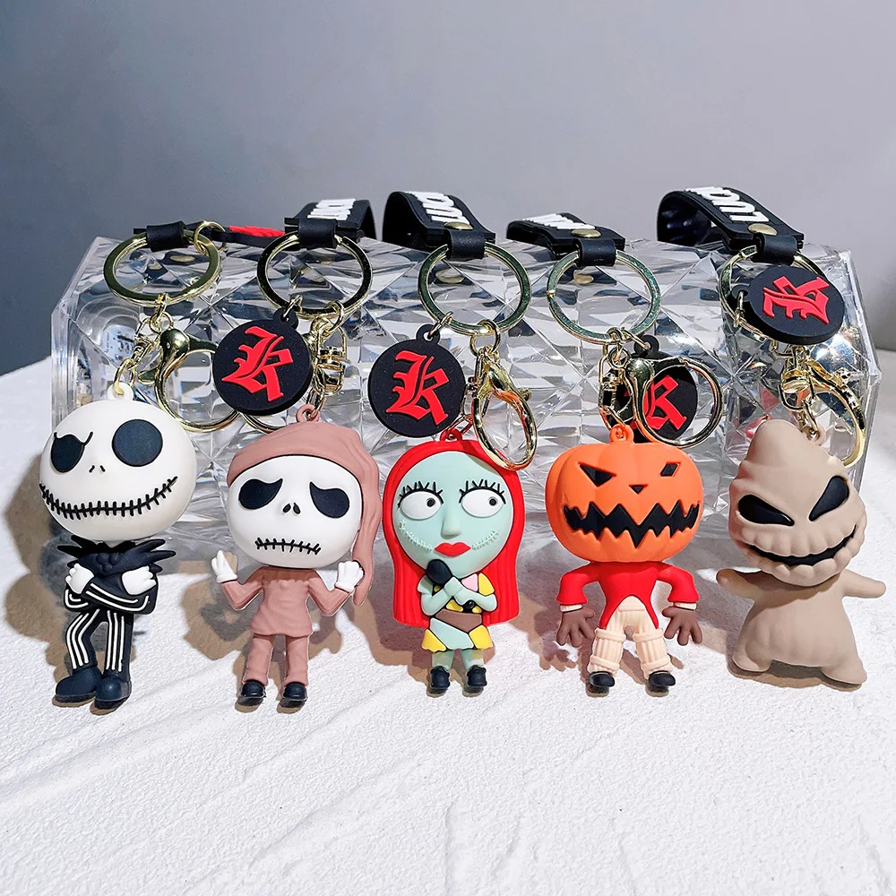 Christmas Eve Scary Night Doll Keychain PVC Keychain Halloween Cute Personality Skull Jack Backpack