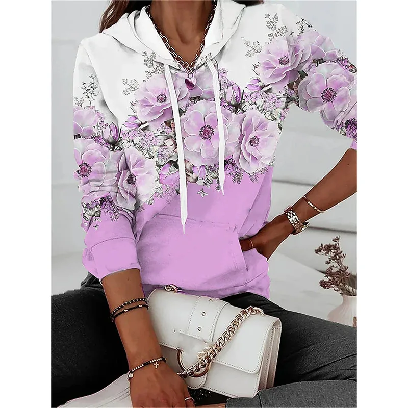 Flower Floral 3D Print Hoodies Women Men New Streetwear Casual Hoodie Oversized Pullovers Hooded Sweatshirts Kids Tops Clothing