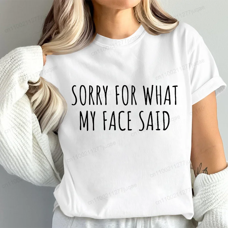 Sorry for What My Face Said Shirt,Funny Sarcastic Tee,Introvert Tshirt,Humor Graphic Tee New Summer Tshirt Trendy Tees T-Shirts