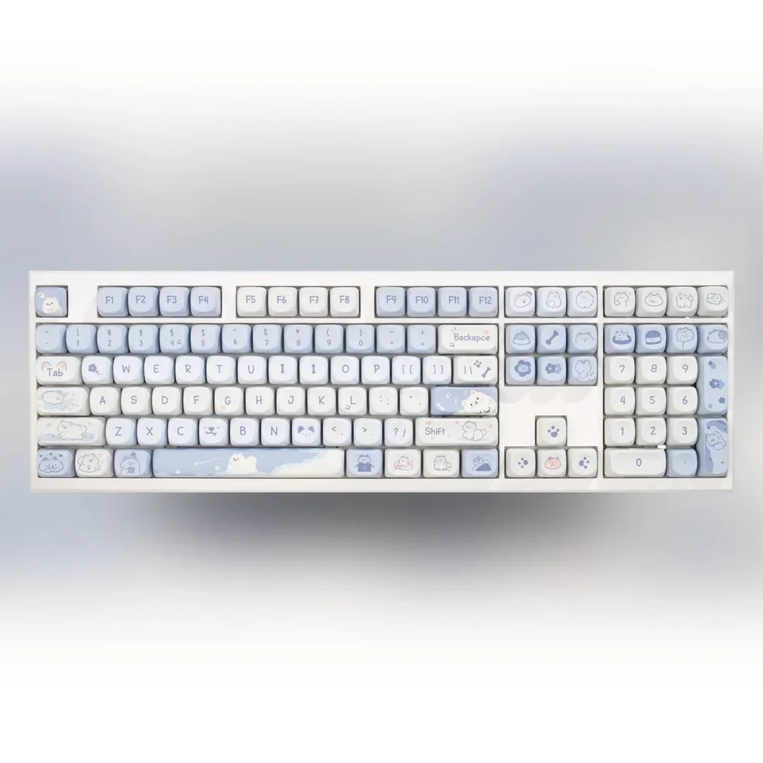 

Moa white ball cute keycap pbt material sublimation suitable for 108 99 98 87 82 75 68 keyboard