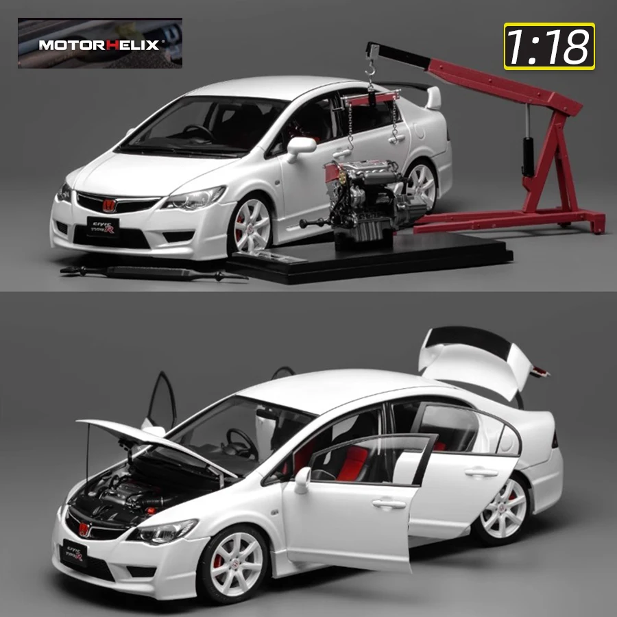 

MOTORHELIX Diecast model 1:18 Civic Type R FD2 2007 Car model static display collection