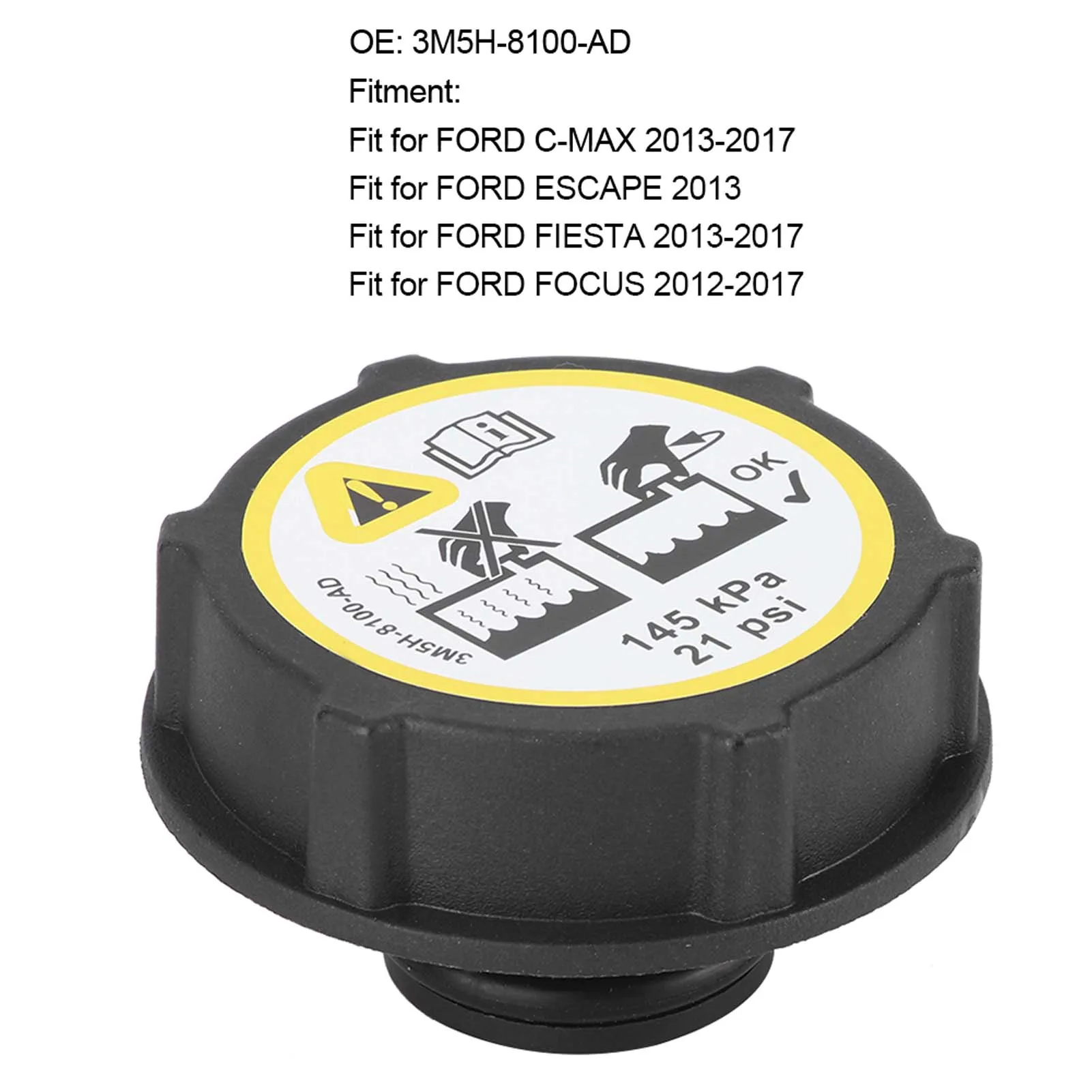 

3M5H-8100-AD Car Auto Coolant Expansion Water Tank Cap Replacement for Ford Focus Mazda 3 Transit Fiesta C-Max Mondeo