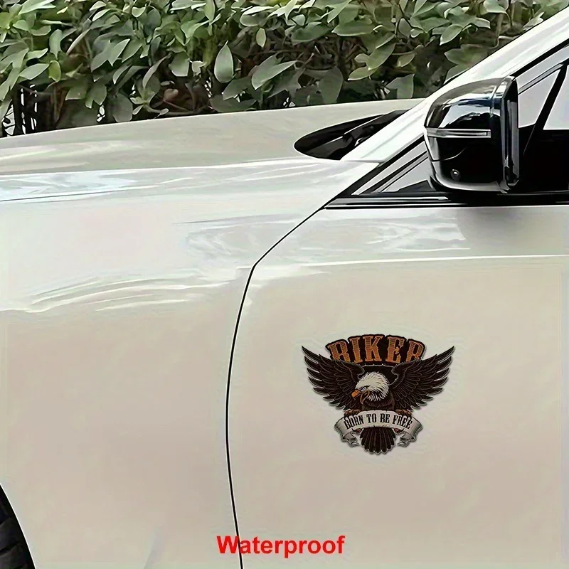 1PC Eagle „Born to Be Free“ Biker-Auto-Motorrad-Aufkleber, cooler Aufkleber zum Hinzufügen im Biker-Stil an Ihrem Auto oder Motorrad