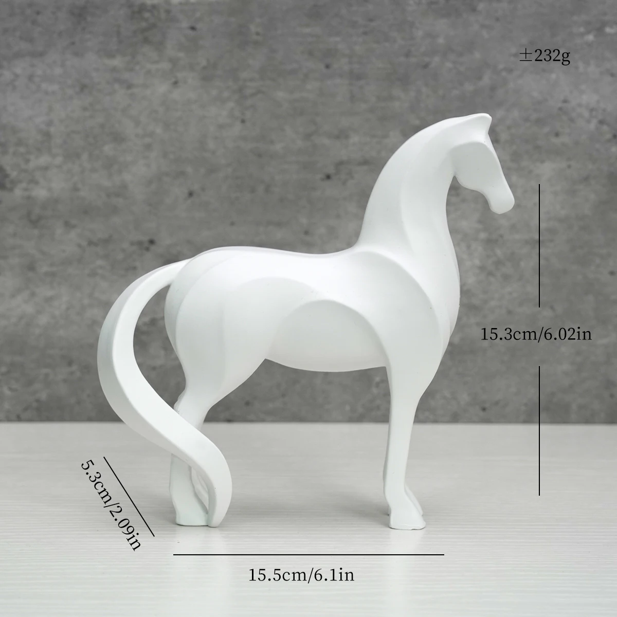 Sculpture de cheval géométrique en résine, ornement artistique, accessoires de décoration pour la ma