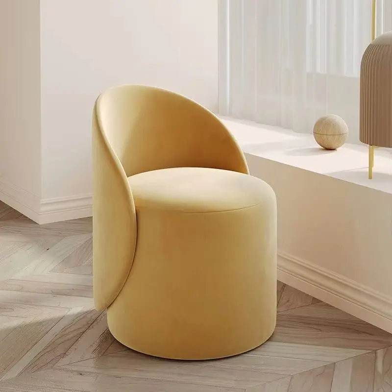 

Light Luxury Dressing Stool Nordic Minimalist Makeup Chair Bedroom Home with Backrest Makeup Stools Ottomans Bench Furniture