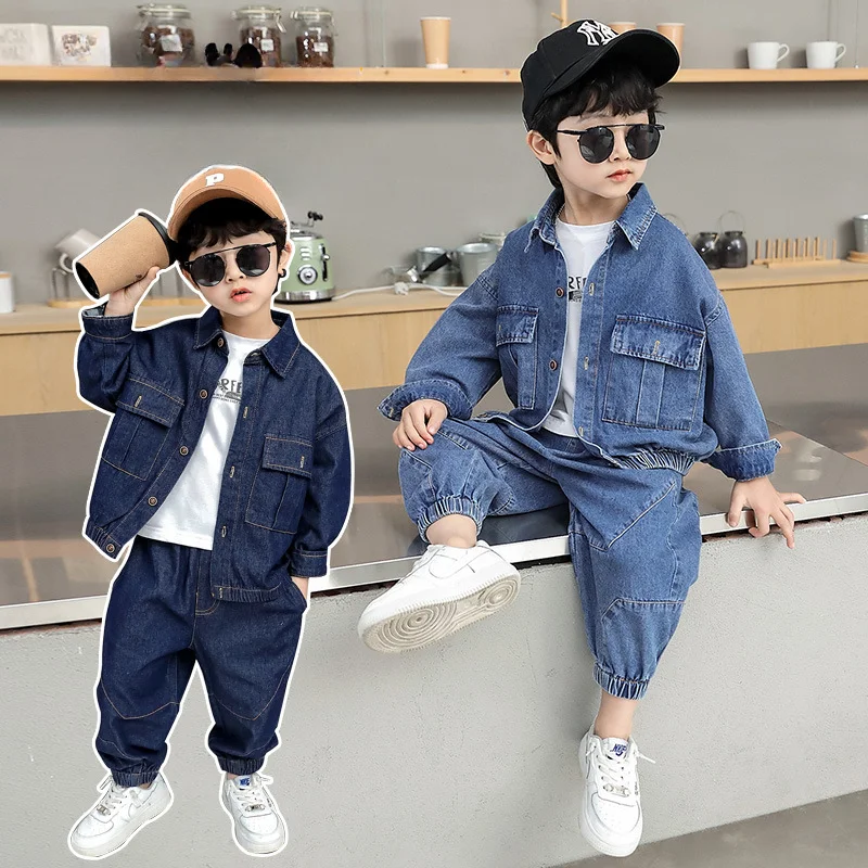 

Boys Cowboy Set 2024 Autumn New Childrens Wear Handsome Boys Baby Casual Two Piece Set Fashionable Trendy Kids Wear