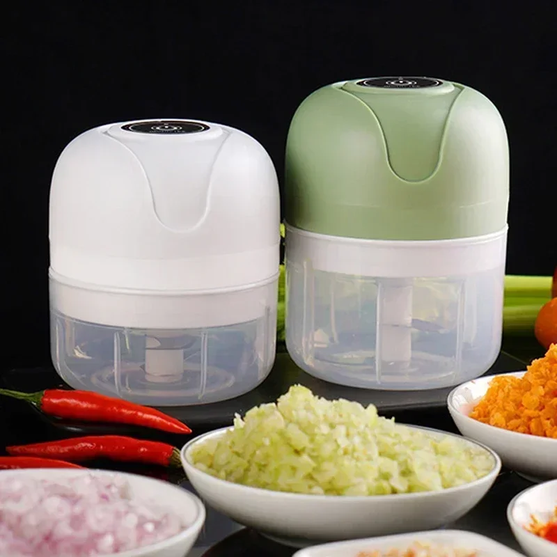 Mini Chopper De Alho Elétrico, Moedor de Carne USB Máquina Masher de Gengibre Resistente Durável Triturador de Vegetais Triturador de Vegetais Utensílios de Cozinha