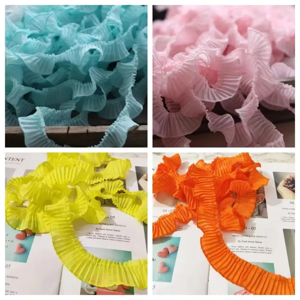 

3cm Wide Accordion Pleated Lace DIY Handcraft Sewing Decoration Material DIY Handmade Lace Trim Colored Minimalist Garment Trim