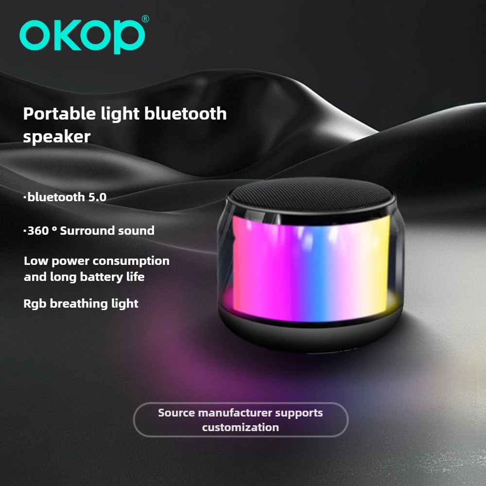 

OKOP Bluetooth Speaker, Outdoor Mini Audio, Portable EGB Sci-Fi Light, Multifunctional Wireless Subwoofer, Small Audio/Speaker