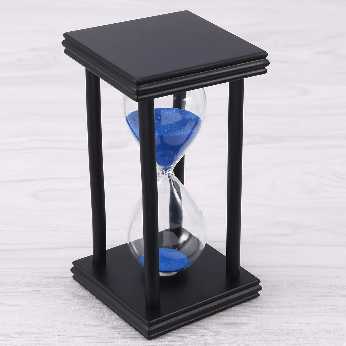 Handcrafted 30-Minute Sandglass Clock Blue Sand Flow Timer for Leisure Learning Yoga Mask Routine Office Desk Stylish Home Decor