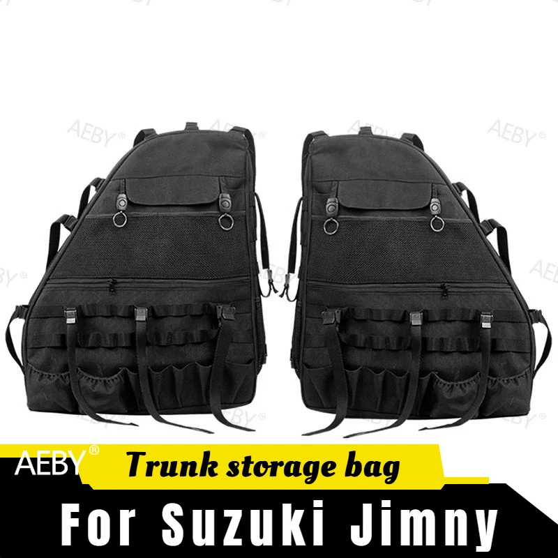 AEBY For Jeep Wrangler 2007-2024 tailgate storage bag,Oxford cloth waterproof trunk storage bag,Multiple pockets,interior