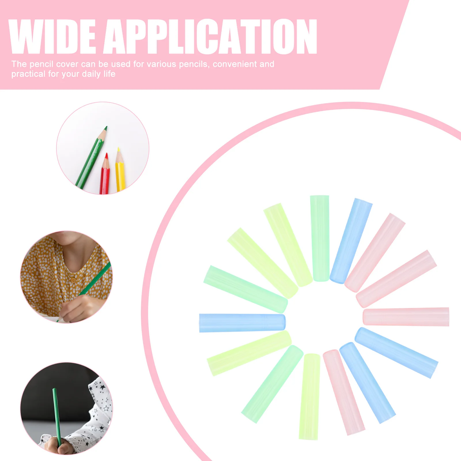 

100 Pcs Colored Pencil Tip Protector Protectors Cap Covers Pens Erasers for Pencils Bulk