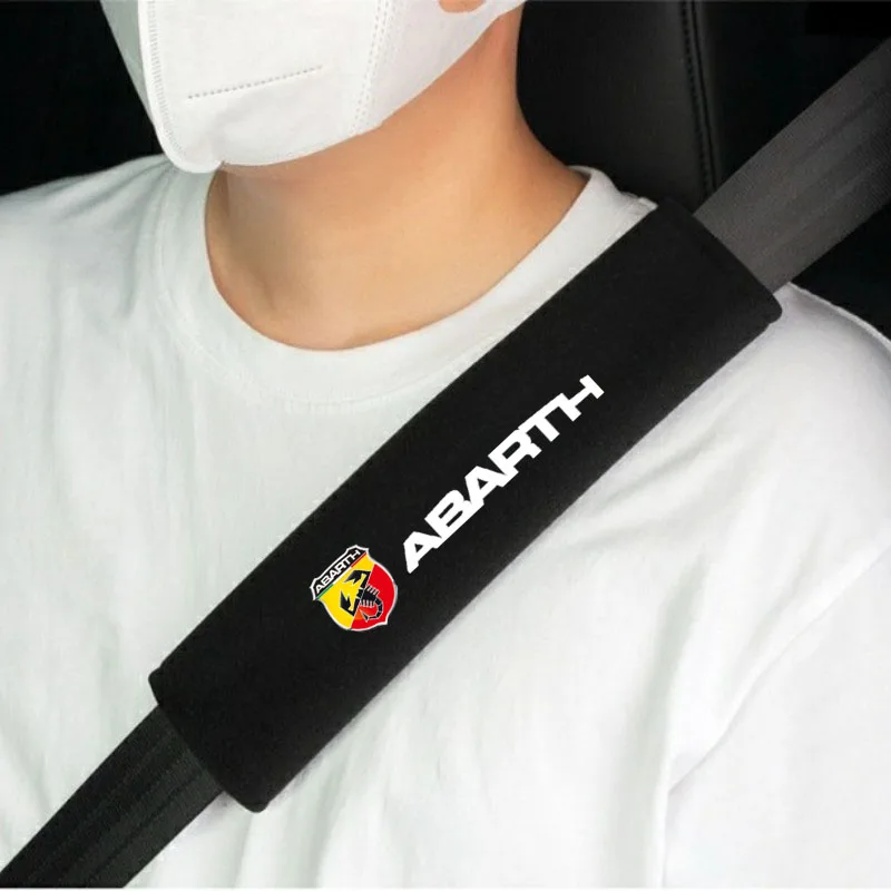 2 pezzi copertura della cintura di sicurezza dell'auto spalline accessori per la decorazione d'interni Auto custodia per Fiat Abarth 595 Abarth 500 Abarth 124 pelle