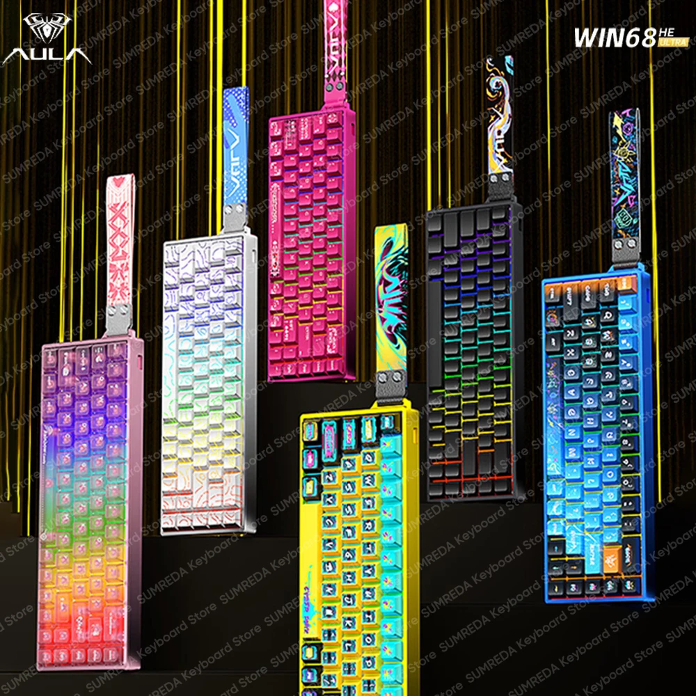 

Aula WIN68HE Ultra Aluminum Magnetic Mechanical Keyboard RT0.01mm 8K Polling Rate Rapid Trigger Custom Wired FPS Gaming Keyboard