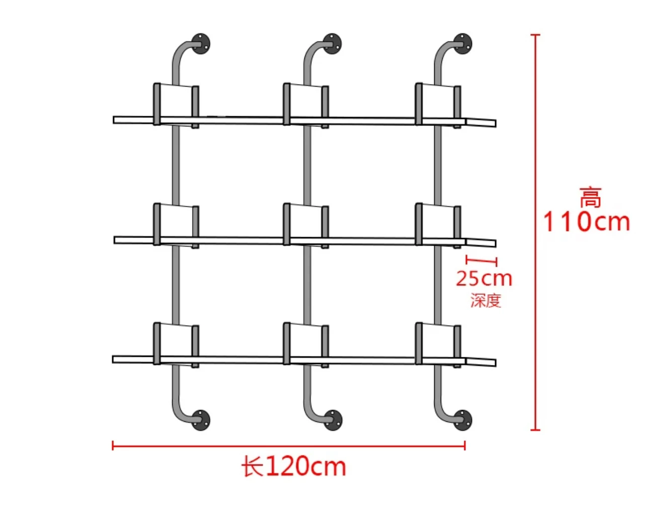 Wall rack beauty nail shop wall display rack wall bookshelf multi-layer storage rack flower rack has strong bearing capacity.