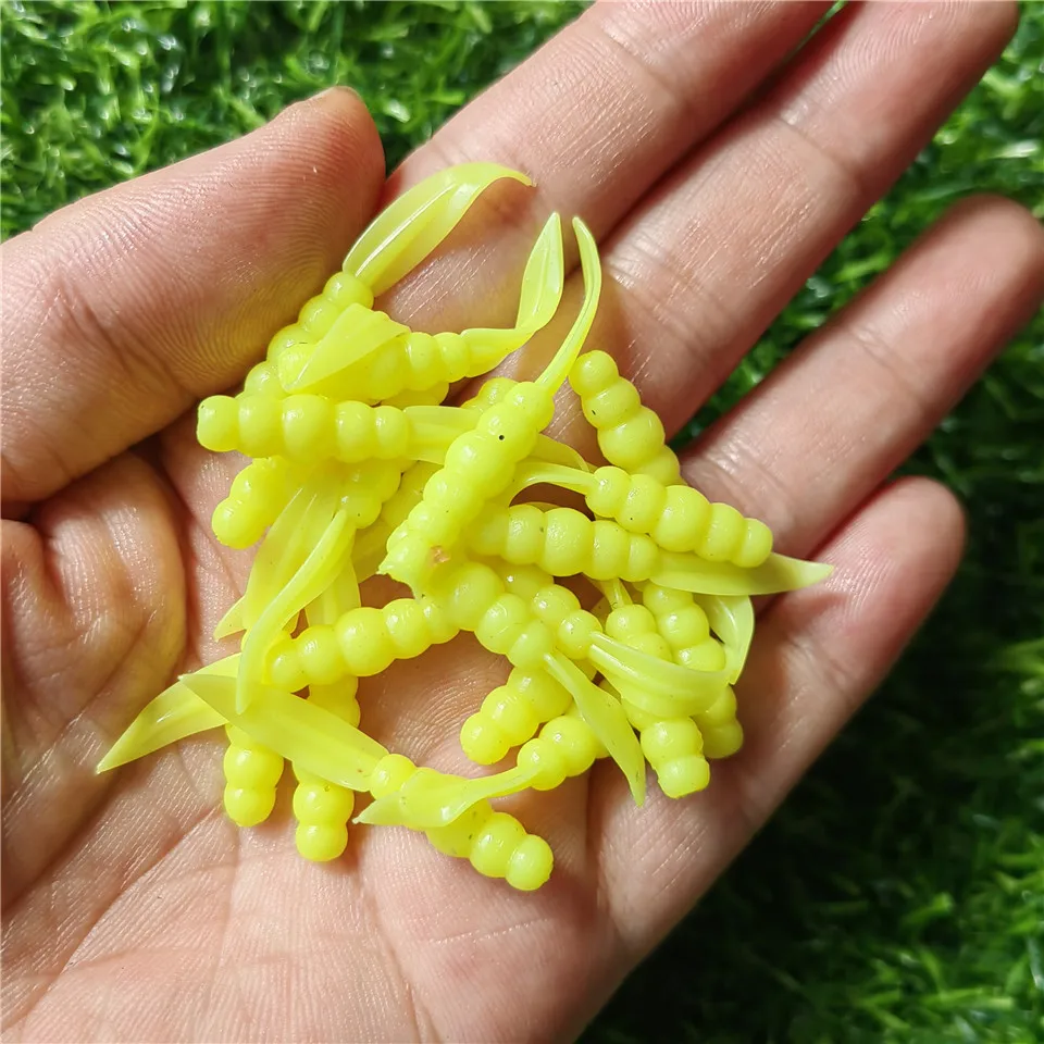 MUKUN 20PCS New Mini Soft Fishing Lure 0.3g/35mm Silicone Bait Swimbait Wobblers Worm bass Carp Rockfishing Fishing Tackle