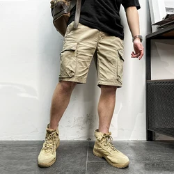 Men Summer Brand New Vintage Classic Soft Cotton Casual Pockets Cargo Shorts Men Outwear Fashion Twill Soft Shorts Men Plus Size