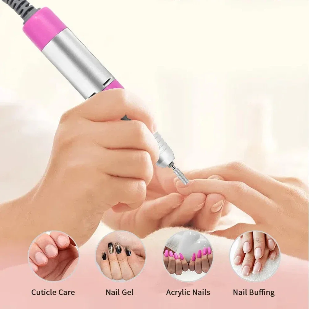 35000RPM เจาะเล็บมืออาชีพเครื่องขัดเล็บเจลบดอุปกรณ์มิลลิ่งเล็บเท้าขัดเล็บเจาะ Bits