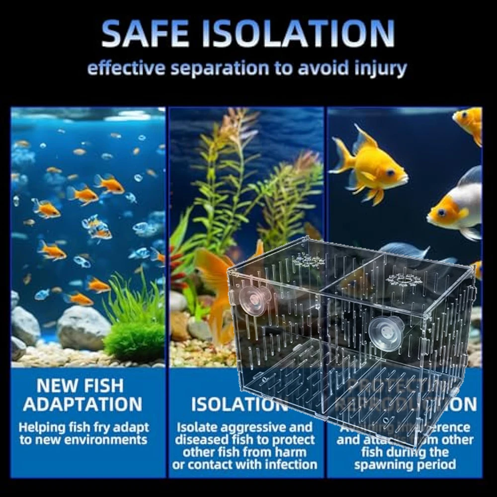 

High Transparent Acrylic Turtle Isolation Box Aquarium Breeder Hatching Incubator Fish Feeding Tank Accessories for Turtles