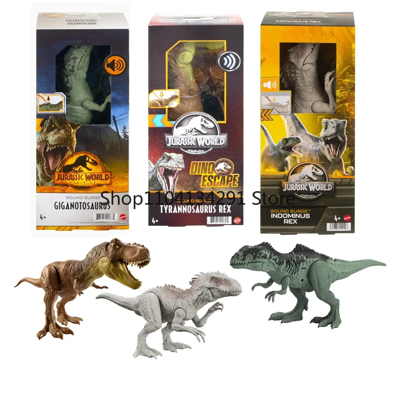 Original Jurassic World Dinosaurier Actionfigur Figur Jungen Spielzeug für Kinder Anime Dino Escape Tyrannosaurus Rex Giganotosaurus
