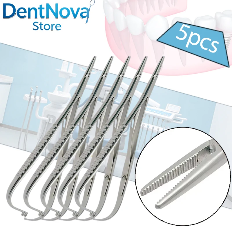 

5pcs Dental Orthodontic Elastic Placement Holder Mathieu Extra Fine Beak Ligation Ring Ligature Tie Tool