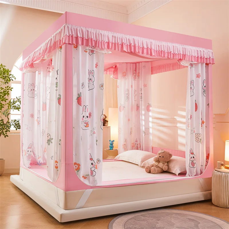 2026 New Arrival Class A Removable Bed Sheet Full Bottom Anti-Fall Mosquito Net Blackout Bed Curtain All-in-One Warm Zipper Tent