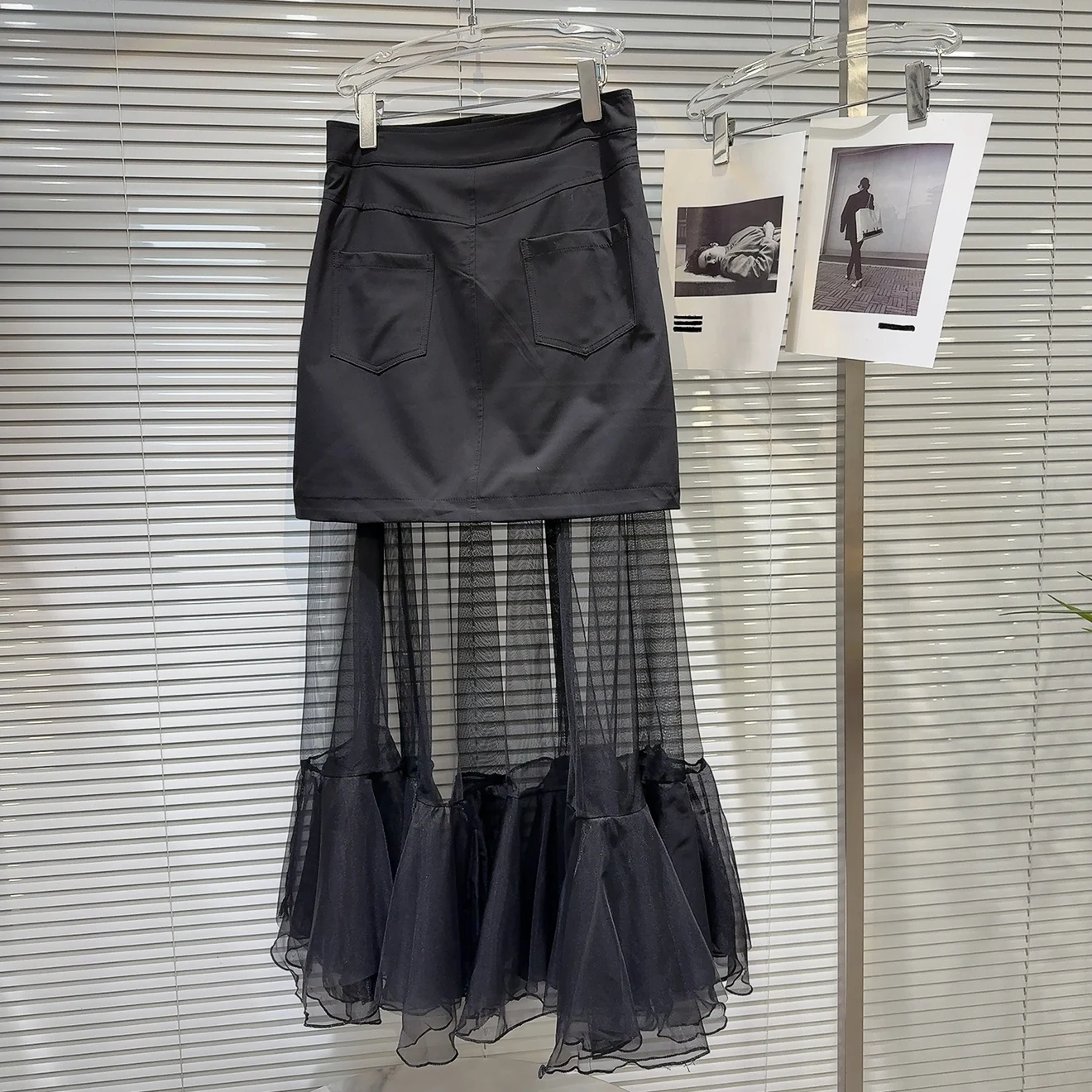 Primavera 2026 Street Sle Me Splice Gonna longuette Gonna ket da donna Casual Sle a vita media Gonna a trapezio Taglio dritto