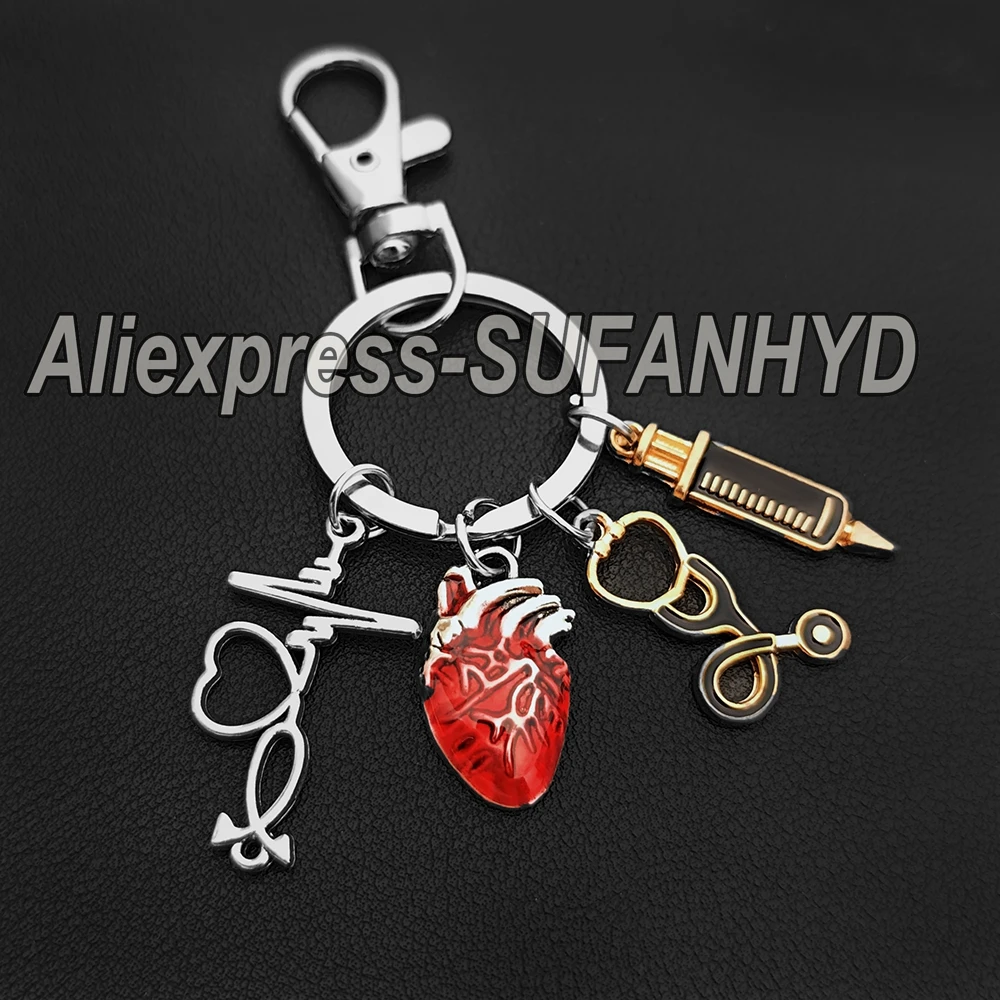 Heart Pendant Keychain Medical Anatomy Keychain Heart-shaped Keychain Doctor and Nurse Bag Chain Jewelry Gift