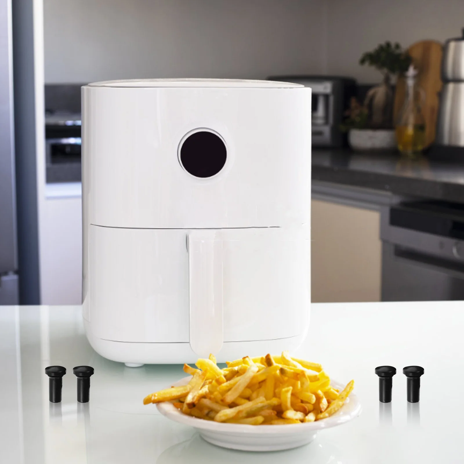 

8Pcs Silicone Air Fryer Tray Bumpers Replacement Non-Slip Feet Protective Corner Covers Air Fryer Accessories Parts