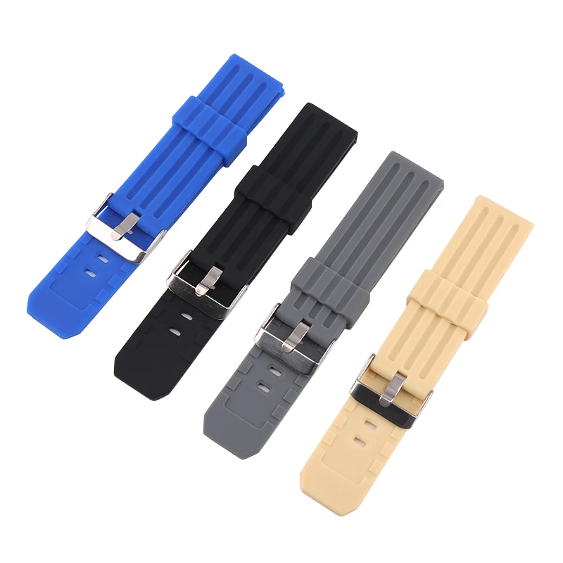 

Watch accessories 22mm outdoor waterproof and sweat-proof silicone rubber watch strap men's and women's smart wristband bracelet