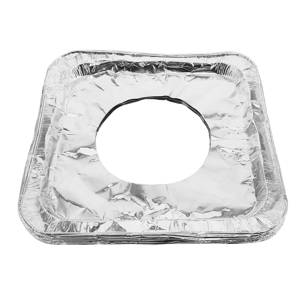 50Pcs Heavy Duty Aluminum Foil Stove Liners for Gas Burners Universal Fit Heat Resistant Grease Spill Catcher Kitchen Stove