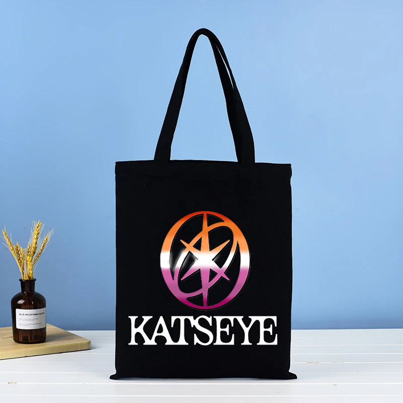 Nuova borsa di tela femminile Katseye Borse per la spesa di moda K Pop Girl Group Borse Borsa a tracolla da viaggio unisex Hip Hop Tote Y2k Gift