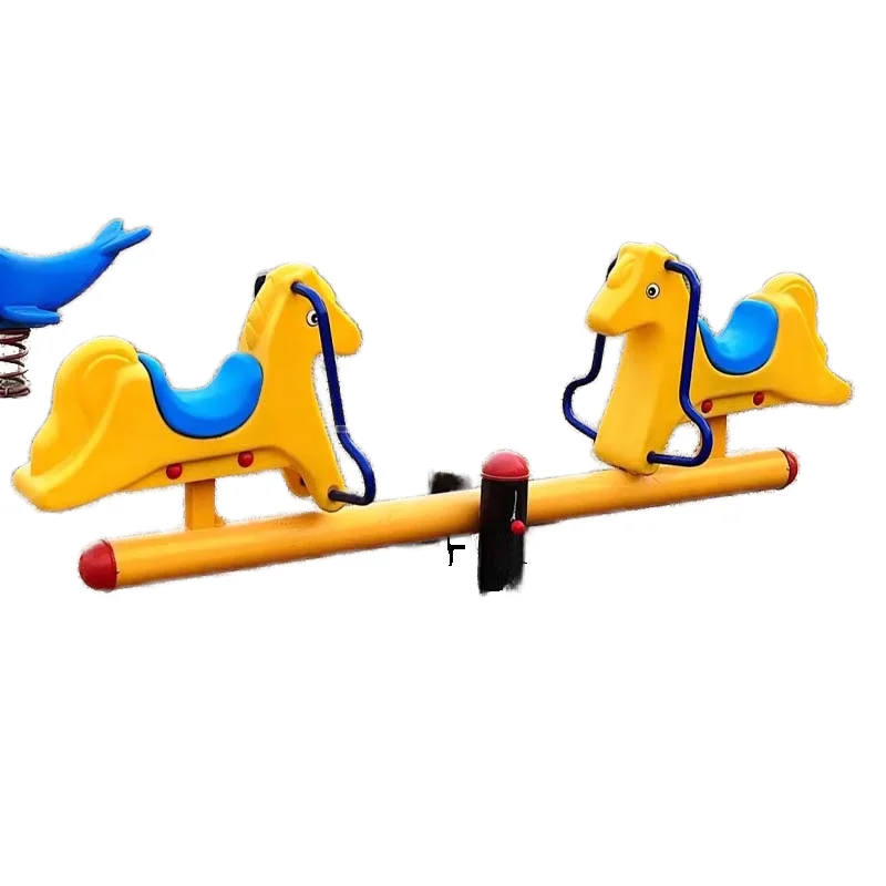 Metal Outdoor Animal Spring Seesaw, High Quality Garden School Playground Equipment, 100kg Capacity, Durable Kids Ride-On Toy