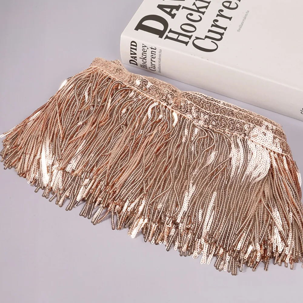 

Costume Embellishment 15cm 10 Yards Sequin Tassels Bling DIY Fringe Trim Sewing Tassel Boho Style Dress Lace Shoe Decoration