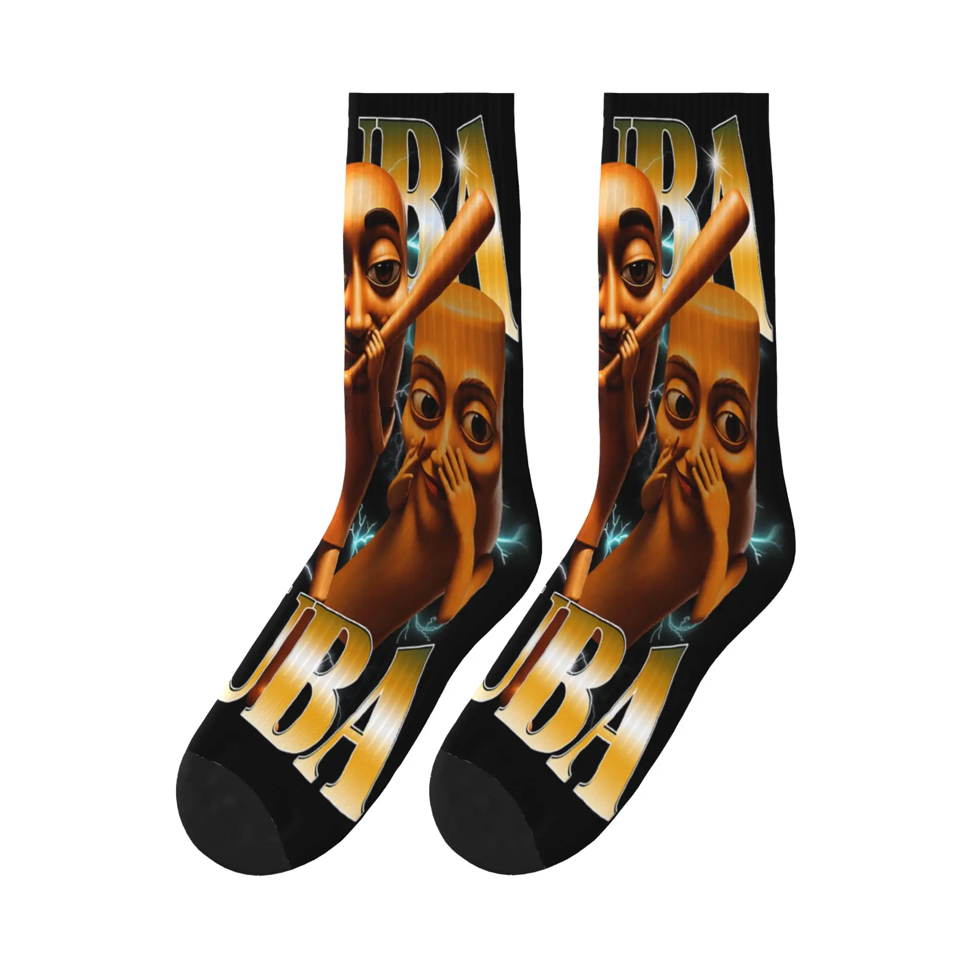 Scuba Tung Tung Sahur Stupid Dance Y2K Brainrot Meme Stockings  Men Socks Funny Socks Autumn Running Sports Anti Graphic Socks