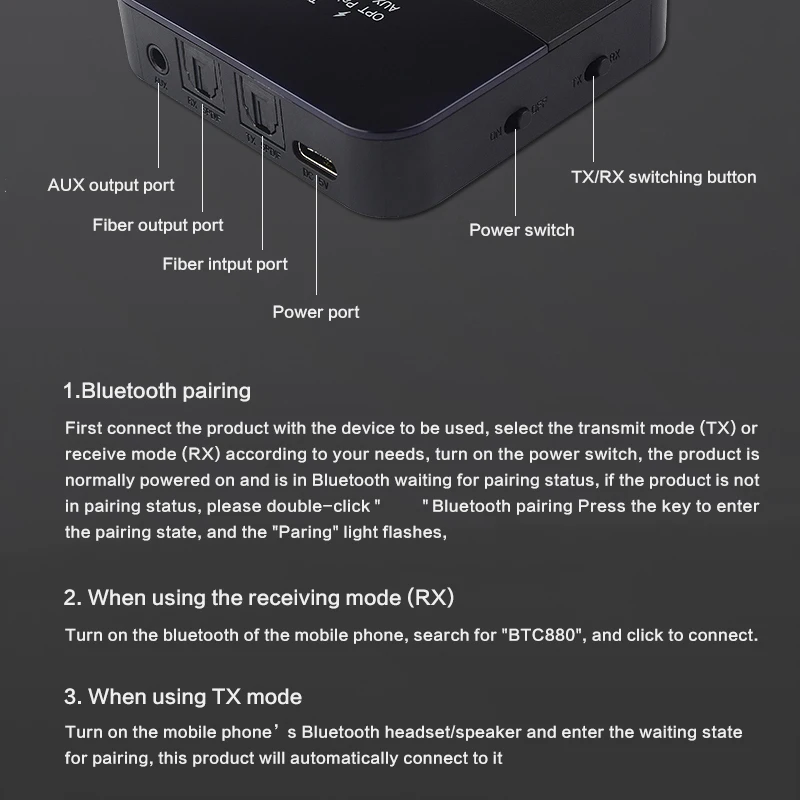 Bluetooth 5.0 Audio Transmitter Receiver 2 In 1 3.5mm Jack RCA Stereo Music Wireless Adapter For Car Headphone Speaker TV PC