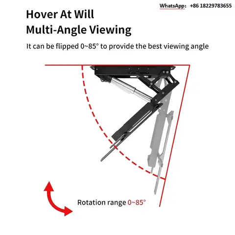 Electric Ceiling TV Mount with Remote Controller, Motorized Flip Down Pitched Roof Mount Fits 32 to 75 Inch Flat Screen