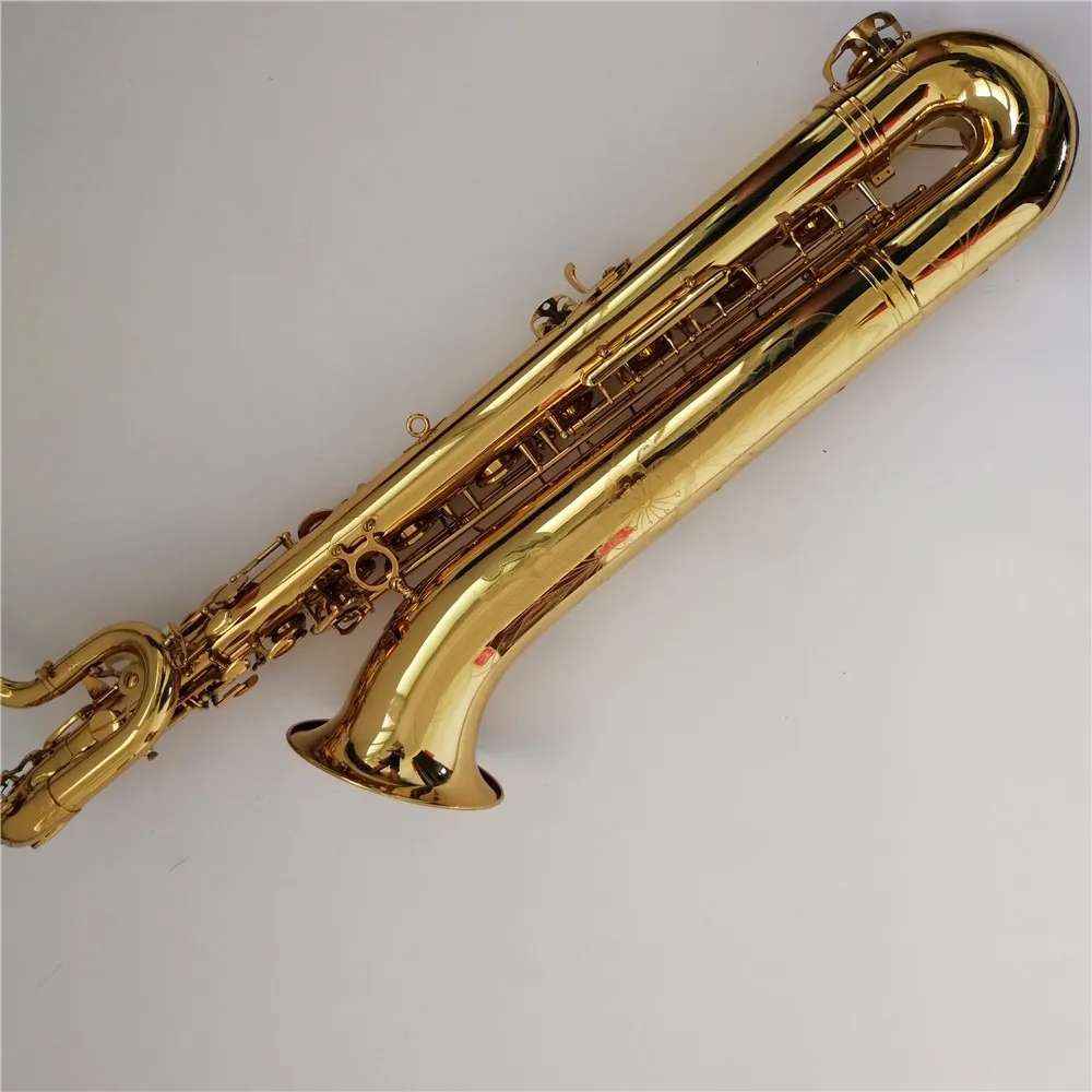 professional saxophone baritone gold lacquer surface with Low A key