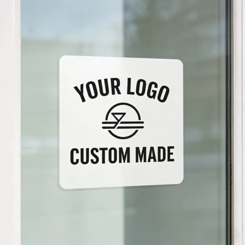 Custom Advertising Stickers Waterproof Self Adhesive Logo Labels for Store Window Glass Door Package Promotional Brand Decals