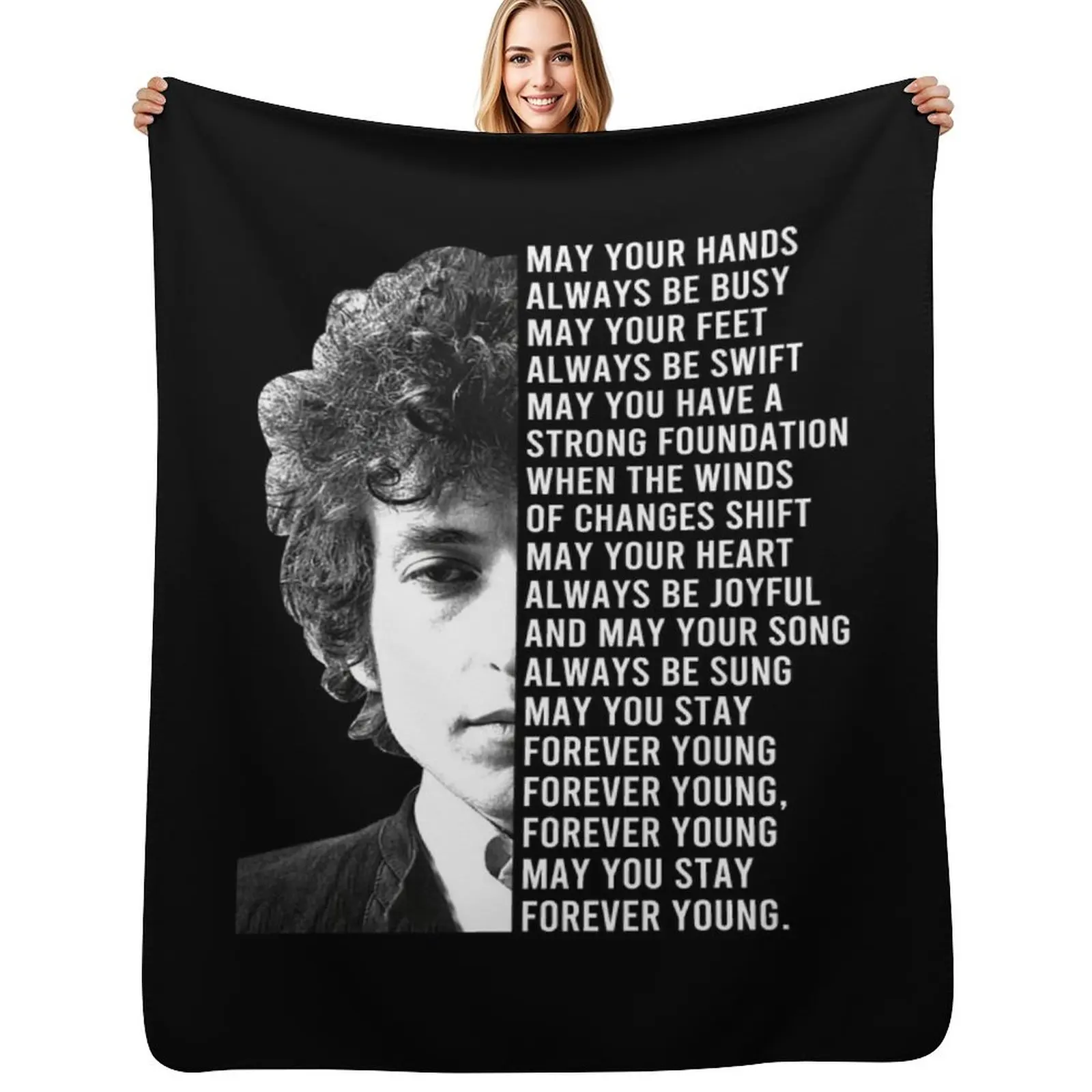 

Forever Young Lyrics Throw Blanket Men's Soft Warm Throw Blanket for Couch