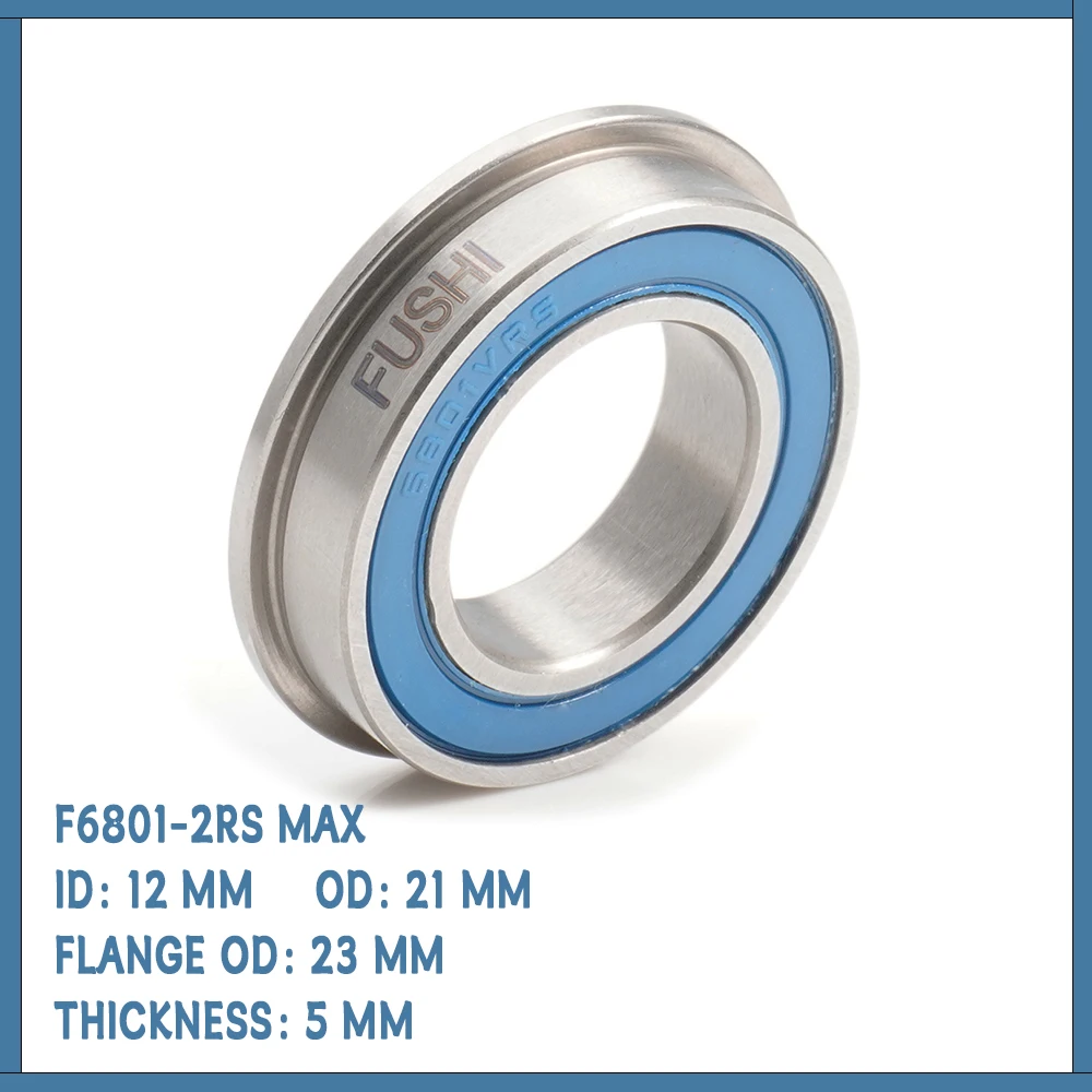 

F6801 F6802 F6901-2RS MAX 1 шт. фланцевые полные шарики 12x21 мм/15x24 мм/12x24 мм ABEC-3 запасные части для велосипедного шарнира 6801RS 6802RS 6901RS