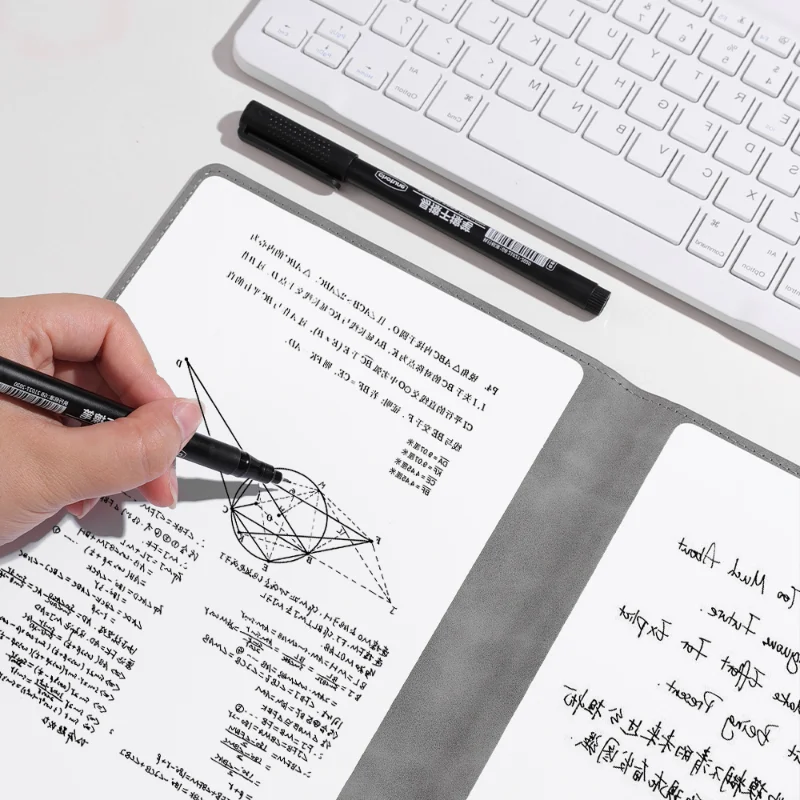A5 Whiteboard Notebook Desktop Note Board Rewritable Memo Draft Paper Planning Board with Wipe Cloth Whiteboard Marker Kit