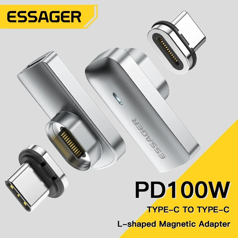 Essager PD 100W 마그네틱 USB C OTG 어댑터 고속 충전 유형 C 자석 커넥터 Macbook 노트북 용 20G...