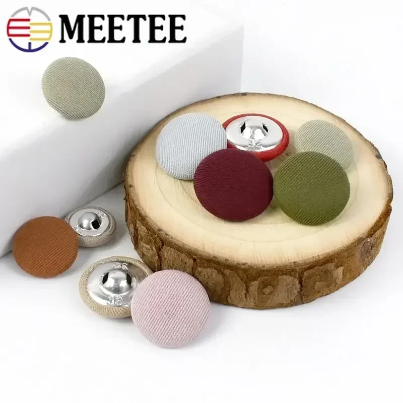 Meetee 50 Stuks 11-30mm Doek Bedekt Ronde Knop Voor Jas Shirt Tas Decoratieve Knoppen Gespen DIY naaien Materiaal Accessoires