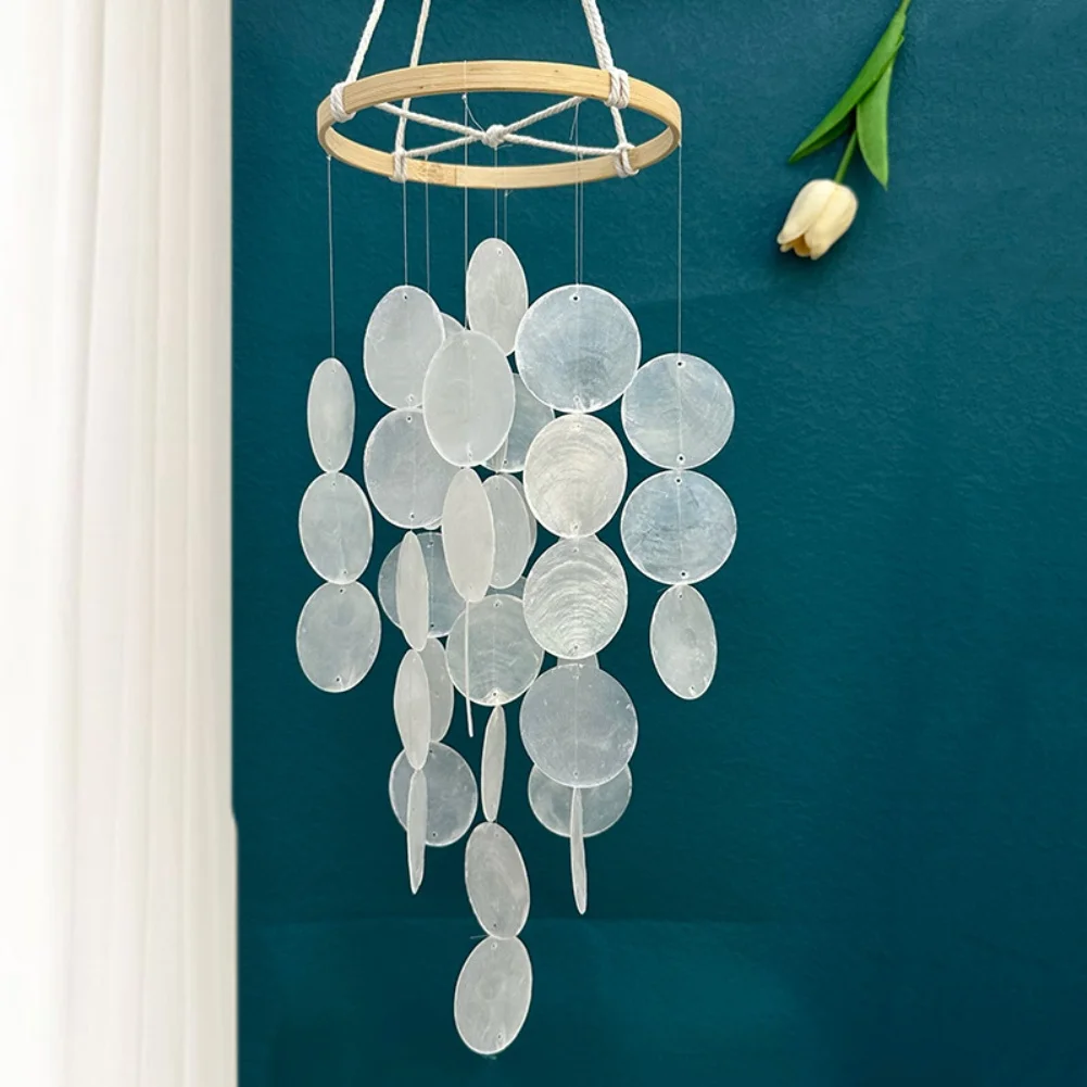 Ręcznie Robione Dzwonki Wietrzne z Muszelek Wiszące Dekoracje Nadmorskie Prezenty Dzwonki Wietrzne Styl Bohemy Do Spokojnych Miejsc Do Sypialni Zabawki Rękodzielnicze